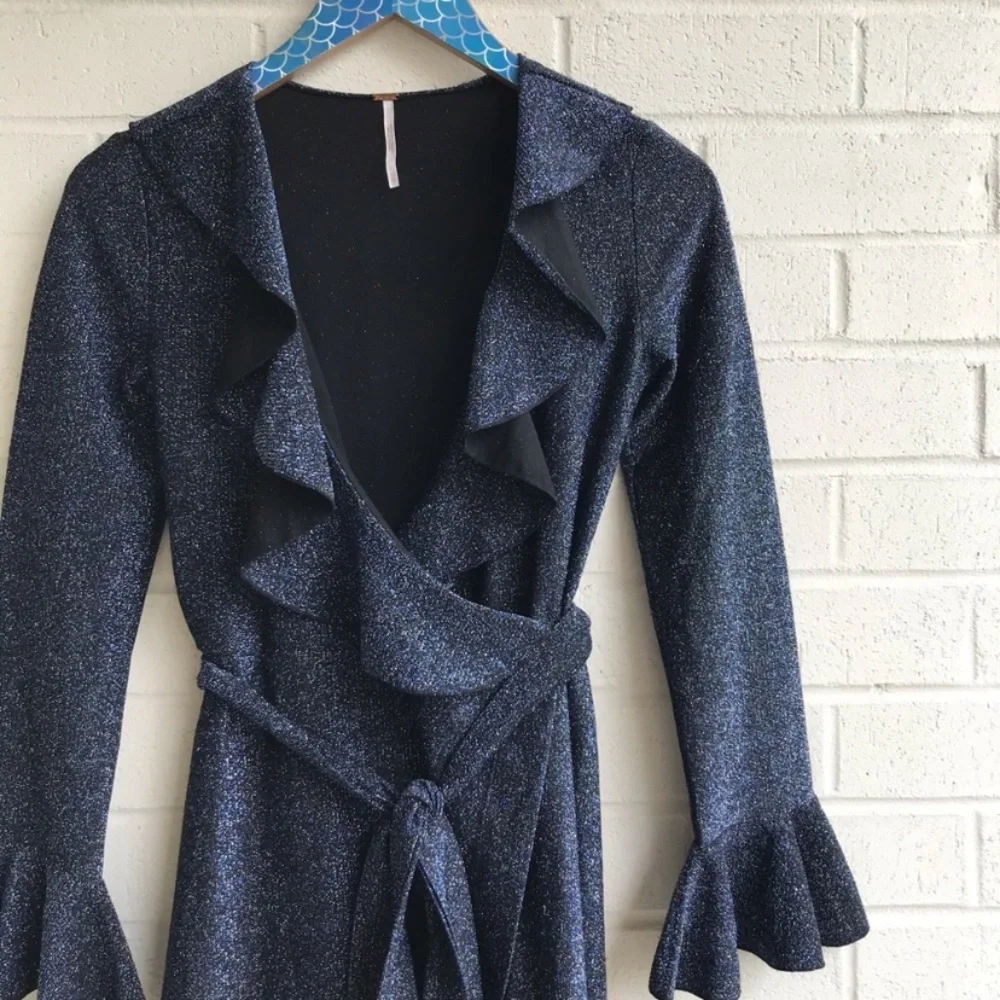 Free People One More Time Lurex Wrap Dress